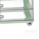 Makeup Organizer for Vanity with 2 Drawers Cosmetic Display Case with Brush Holders for Bathroom Countertop Skincare Desk Office Supplies Green