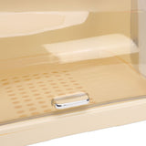 Dish Drying Box Multifunctional Space Saving Dish Drainer with Lid Plastic Cups Storage Rack for Kitchen Accessories L Beige