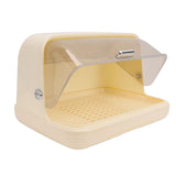 Dish Drying Box Multifunctional Space Saving Dish Drainer with Lid Plastic Cups Storage Rack for Kitchen Accessories L Beige