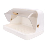 Dish Bowl Drying Box Large Capacity Space Saving Dust Proof Plastic Dish Drainer Rack with Lid for Kitchen L White