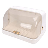 Dish Bowl Drying Box Large Capacity Space Saving Dust Proof Plastic Dish Drainer Rack with Lid for Kitchen L White