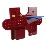 Pegboard Wall Organizer Wall Mount Shelf Modular Display Peg Board Panels with Accessories for Home Entryway Red Yellow Blue