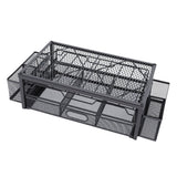2 Tier Coffee Pod Holder Coffee Capsule Organizer Pull Out Drawers for Kitchen Countertop Coffee Station Black Hollow