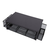 2 Tier Coffee Pod Holder Coffee Capsule Organizer Pull Out Drawers for Kitchen Countertop Coffee Station Black Plate