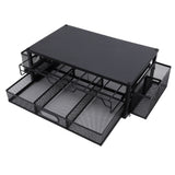 2 Tier Coffee Pod Holder Coffee Capsule Organizer Pull Out Drawers for Kitchen Countertop Coffee Station Black Plate