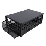 2 Tier Coffee Pod Holder Coffee Capsule Organizer Pull Out Drawers for Kitchen Countertop Coffee Station Black Plate