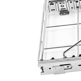 Pull Out Trash Can Holder Under Cabinet Sliding Garbage Can Organizer Stainless Steel Extendable for 30-40 Quart Bins