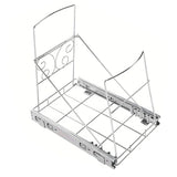 Pull Out Trash Can Holder Under Cabinet Sliding Garbage Can Organizer Stainless Steel Extendable for 30-40 Quart Bins