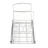 Pull Out Trash Can Holder Under Cabinet Sliding Garbage Can Organizer Stainless Steel Extendable for 30-40 Quart Bins
