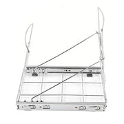 Pull Out Trash Can Holder Under Cabinet Sliding Garbage Can Organizer Stainless Steel Extendable for 30-40 Quart Bins