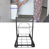 Pull Out Trash Can Rack Heavy Duty Adjustable Quiet Rail Slide Out Trash Can Rack for Kitchen