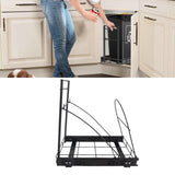 Pull Out Trash Can Rack Heavy Duty Adjustable Quiet Rail Slide Out Trash Can Rack for Kitchen