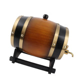 3L Large Capacity Retro Color Oak Wood Red Wine Barrel Bucket Keg Storage Container for Home