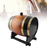 3L Large Capacity Retro Color Oak Wood Red Wine Barrel Bucket Keg Storage Container for Home