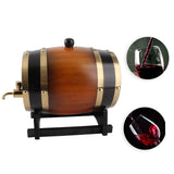 3L Large Capacity Retro Color Oak Wood Red Wine Barrel Bucket Keg Storage Container for Home