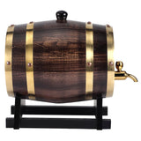 3L Retro Striped Black Wine Brandy Whisky Barrel Oak Red Wine Bucket Container with Faucet