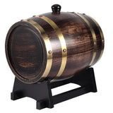 3L Retro Striped Black Wine Brandy Whisky Barrel Oak Red Wine Bucket Container with Faucet