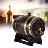 3L Retro Striped Black Wine Brandy Whisky Barrel Oak Red Wine Bucket Container with Faucet