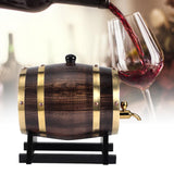 3L Retro Striped Black Wine Brandy Whisky Barrel Oak Red Wine Bucket Container with Faucet
