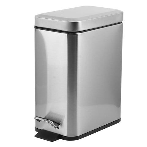 5L Stainless Steel Sanding Dustbin Step Pedal Trash Can Rubbish Garbage Bin for Home Office Use