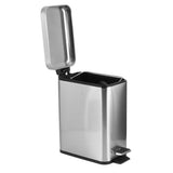 5L Stainless Steel Sanding Dustbin Step Pedal Trash Can Rubbish Garbage Bin for Home Office Use
