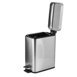 5L Stainless Steel Sanding Dustbin Step Pedal Trash Can Rubbish Garbage Bin for Home Office Use