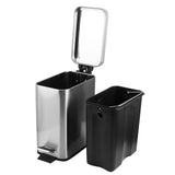5L Stainless Steel Sanding Dustbin Step Pedal Trash Can Rubbish Garbage Bin for Home Office Use