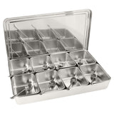 8 Grids Stainless Steel Seasoning Box Condiment Storage Containers Seasoning Jar Kitchen Utensils