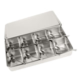 8 Grids Stainless Steel Seasoning Box Condiment Storage Containers Seasoning Jar Kitchen Utensils