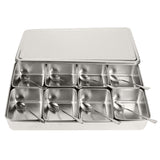 8 Grids Stainless Steel Seasoning Box Condiment Storage Containers Seasoning Jar Kitchen Utensils