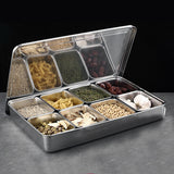 8 Grids Stainless Steel Seasoning Box Condiment Storage Containers Seasoning Jar Kitchen Utensils