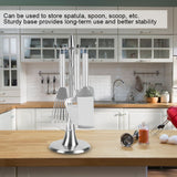 Stainless Steel Cooking Utensil Stand Kitchenware Spatula Scoop Spoon Rotating Storage Rack