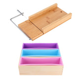 1200ml DIY Silicone Soap Making Mold Wooden Box Set Manual Soap Cutter with Scale Kitchen Tool In Australia - Darrahopens