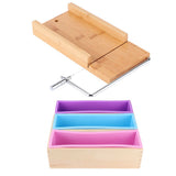 1200ml DIY Silicone Soap Making Mold Wooden Box Set Manual Soap Cutter with Scale Kitchen Tool In Australia - Darrahopens
