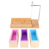 1200ml DIY Silicone Soap Making Mold Wooden Box Set Manual Soap Cutter with Scale Kitchen Tool In Australia - Darrahopens