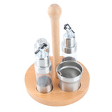 Cruet Condiment Spice Pepper Jar Box Seasoning Storage Container Pot Rack Set Kitchen Cooking ToolRound