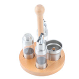 Cruet Condiment Spice Pepper Jar Box Seasoning Storage Container Pot Rack Set Kitchen Cooking ToolRound