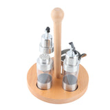 Cruet Condiment Spice Pepper Jar Box Seasoning Storage Container Pot Rack Set Kitchen Cooking ToolRound