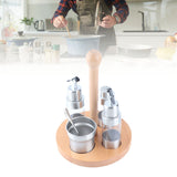 Cruet Condiment Spice Pepper Jar Box Seasoning Storage Container Pot Rack Set Kitchen Cooking ToolRound