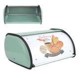 Kitchen Storage Supply Metal Bread Pastry Box Case Retro Home Furnishing Large Capacityblue