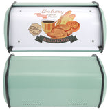 Kitchen Storage Supply Metal Bread Pastry Box Case Retro Home Furnishing Large Capacityblue