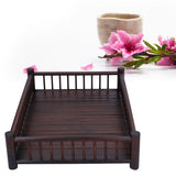 Rectangular Bamboo Kung Fu Tea Tray Saucer Accessories Coffee Food Storage Container Chinese DecorationDark Brown