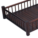 Rectangular Bamboo Kung Fu Tea Tray Saucer Accessories Coffee Food Storage Container Chinese DecorationDark Brown