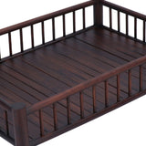 Rectangular Bamboo Kung Fu Tea Tray Saucer Accessories Coffee Food Storage Container Chinese DecorationDark Brown