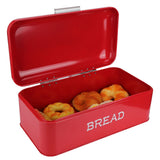 European Style Bread Bin Box Food Storage Container Kitchen Accessory for Bakery Shop Red