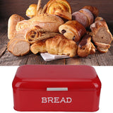 European Style Bread Bin Box Food Storage Container Kitchen Accessory for Bakery Shop Red