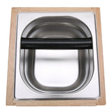 Knock Box Stainless Steel Coffee Grounds Container Waste Bin with Wood Base Coffee AccessoryL In Australia - Darrahopens