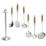 Kitchen Spatula Set 304 Stainless Steel Wood Handle Spatula Frying Shovel Cooking Utensils