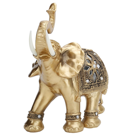 Golden Elephant Statue Figurine Sculpture Decoration Home Bar Office Craft Decor Gift In Australia - Darrahopens