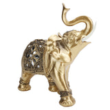 Golden Elephant Statue Figurine Sculpture Decoration Home Bar Office Craft Decor Gift